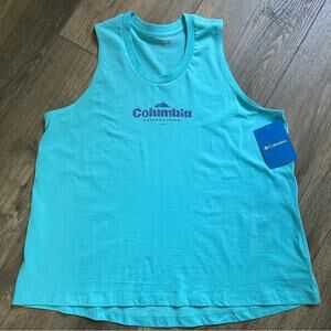 NWT!! Women’s Columbia Blue Tank Top, North Cascades, 100% Cotton, Large